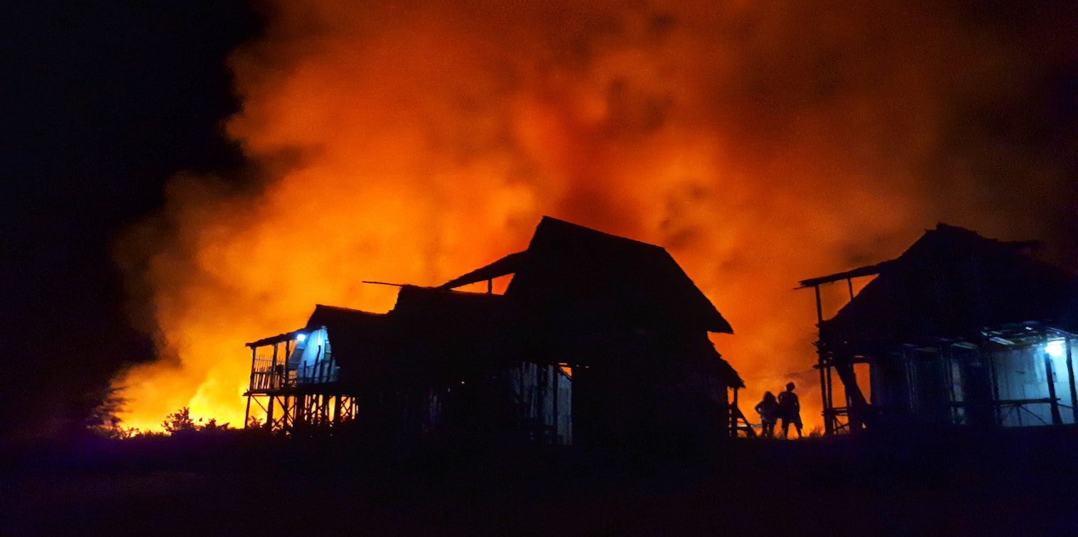 A fire accident in a house