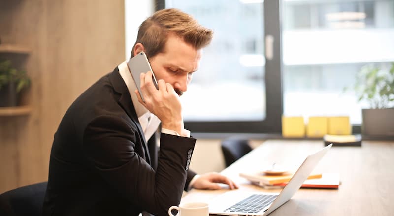 A man making a phone call