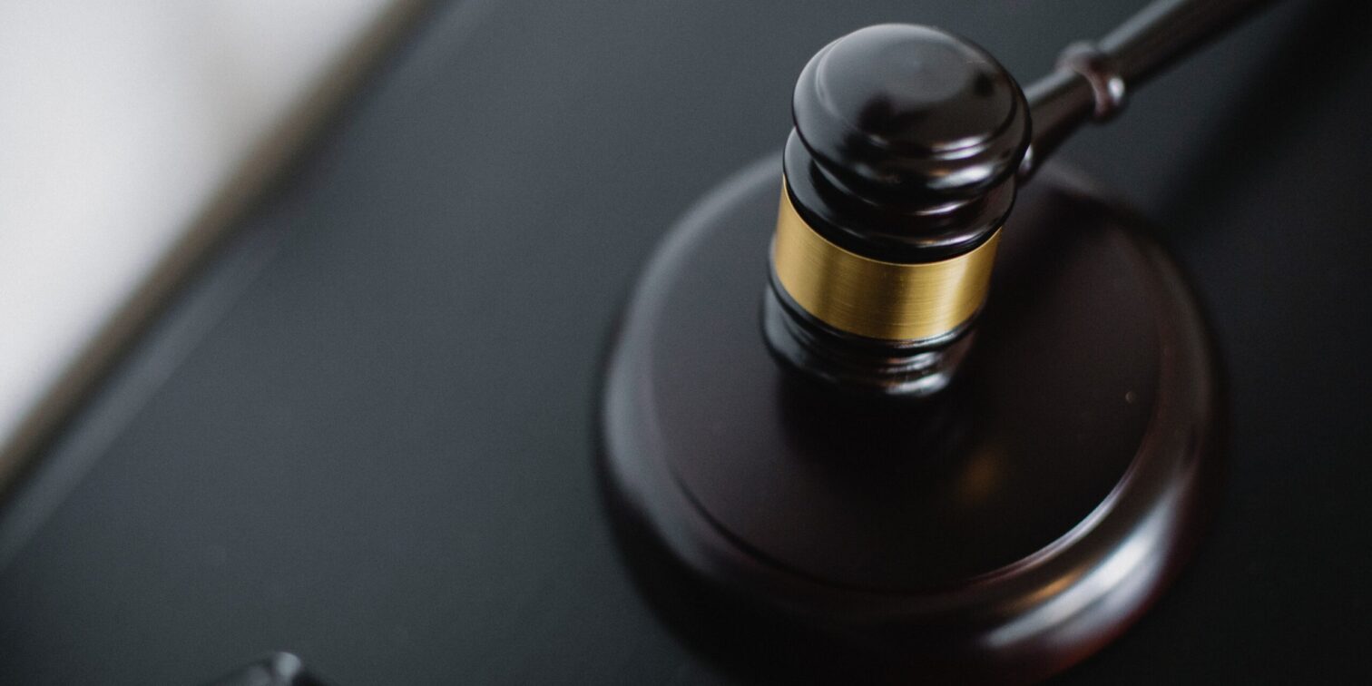 A close up of a black judge’s gavel