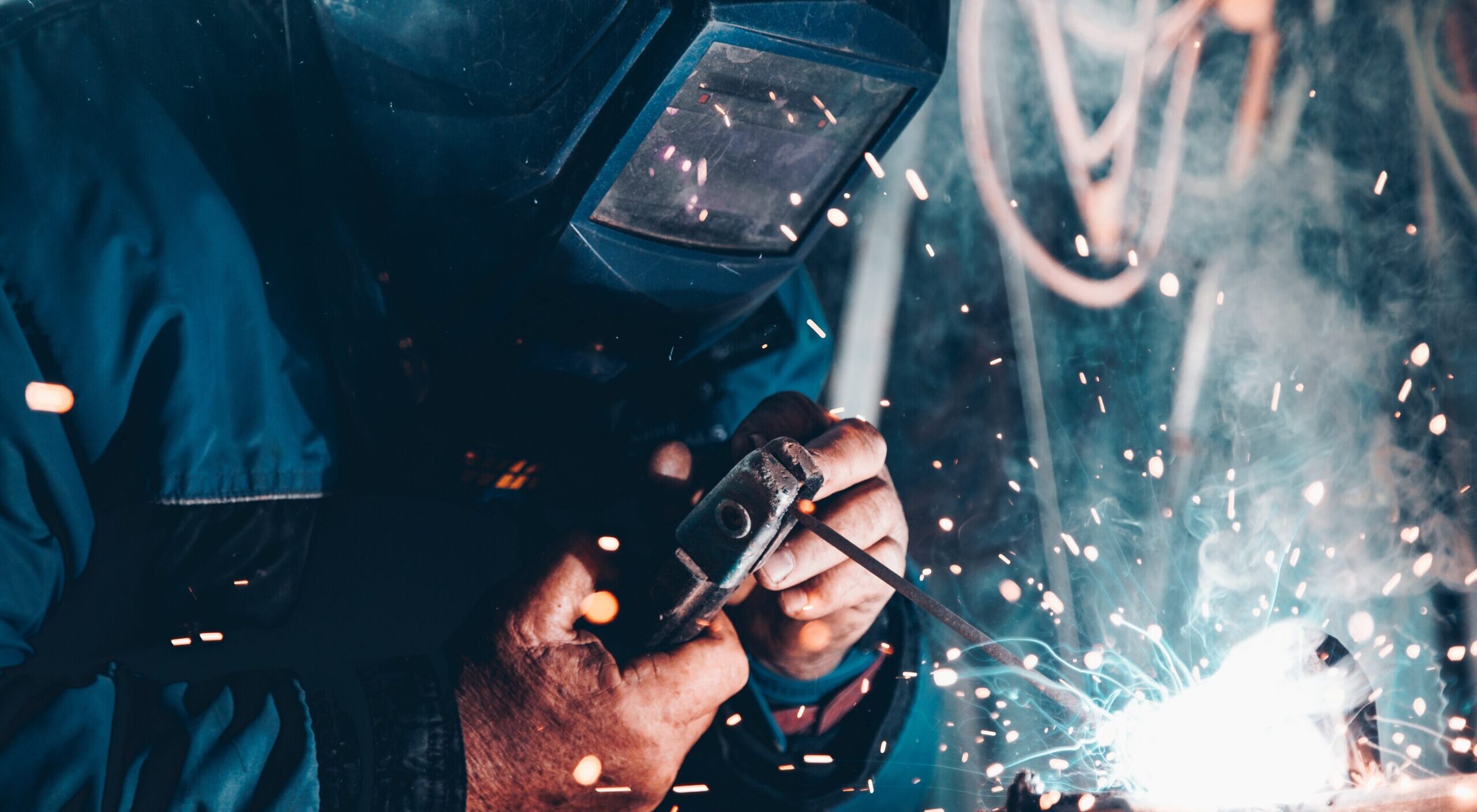 A welder at work