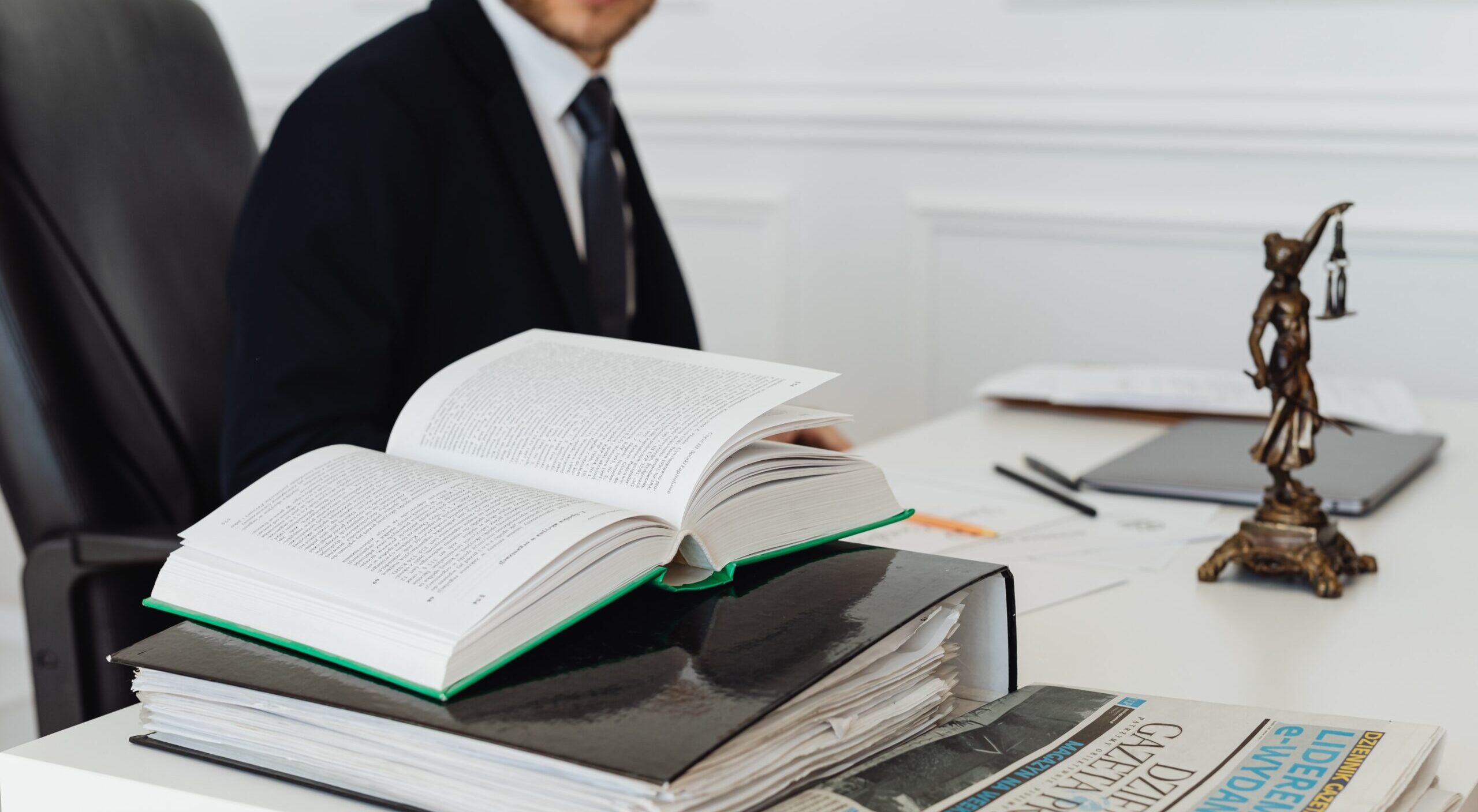 A lawyer in his office